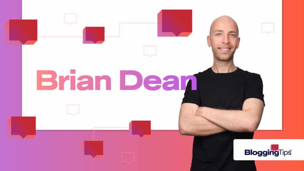 vector graphic showing a header image with Brian Dean on it