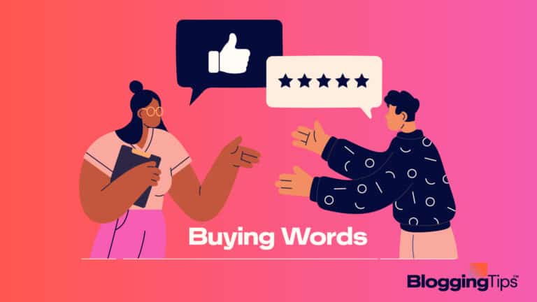 vector graphic showing an illustration of people buying words