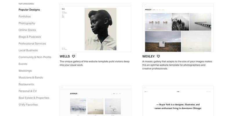 squarespace Templates