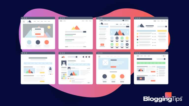 vector graphic showing an illustration of website templates arranged side by side