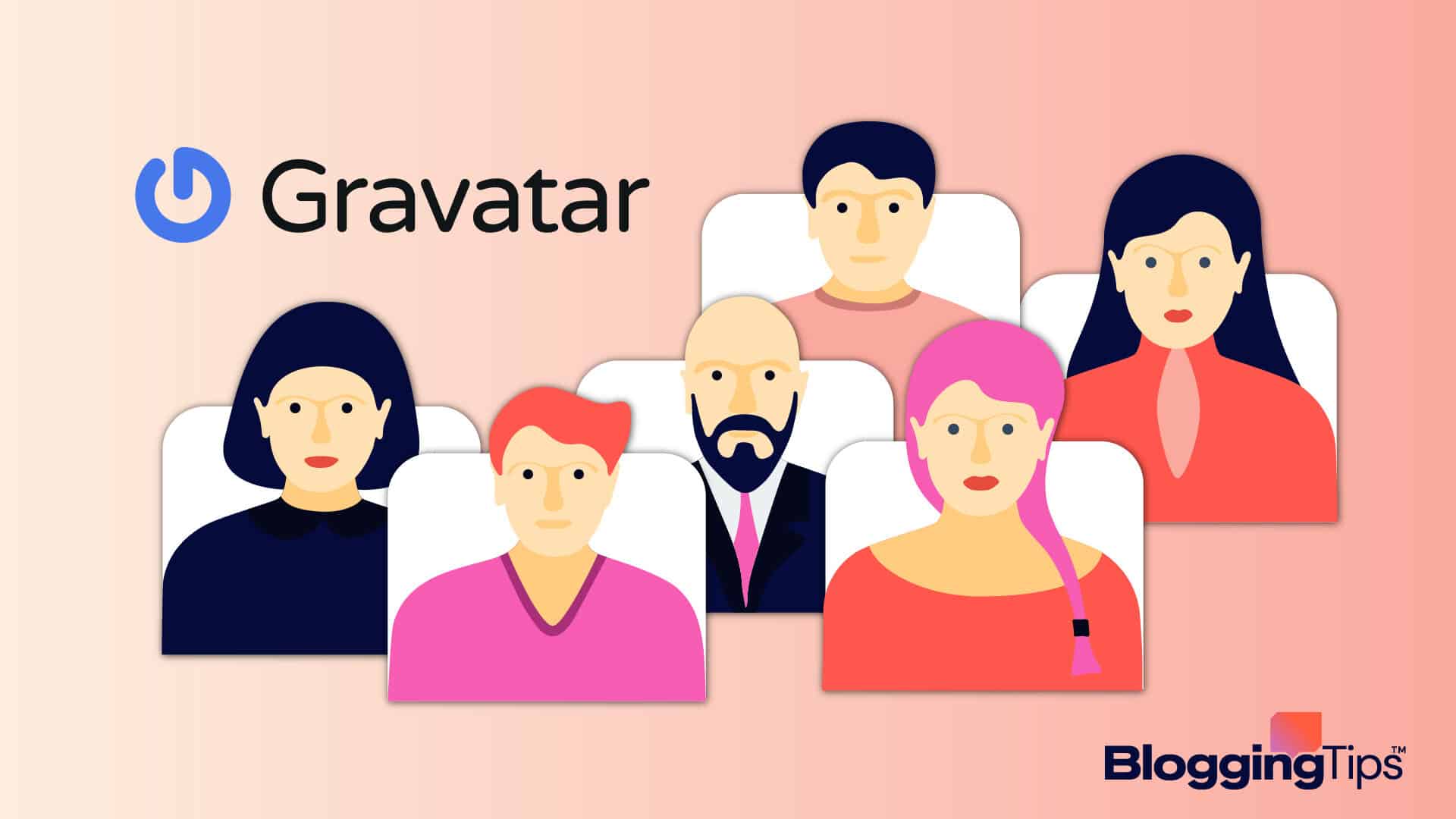 vector graphic showing an illustration of people learning about gravatar