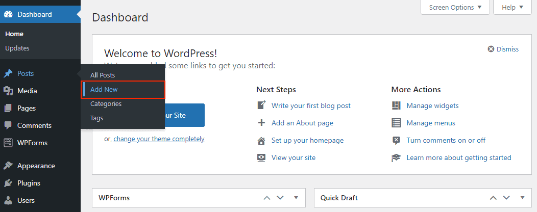 22 add new wordpress post