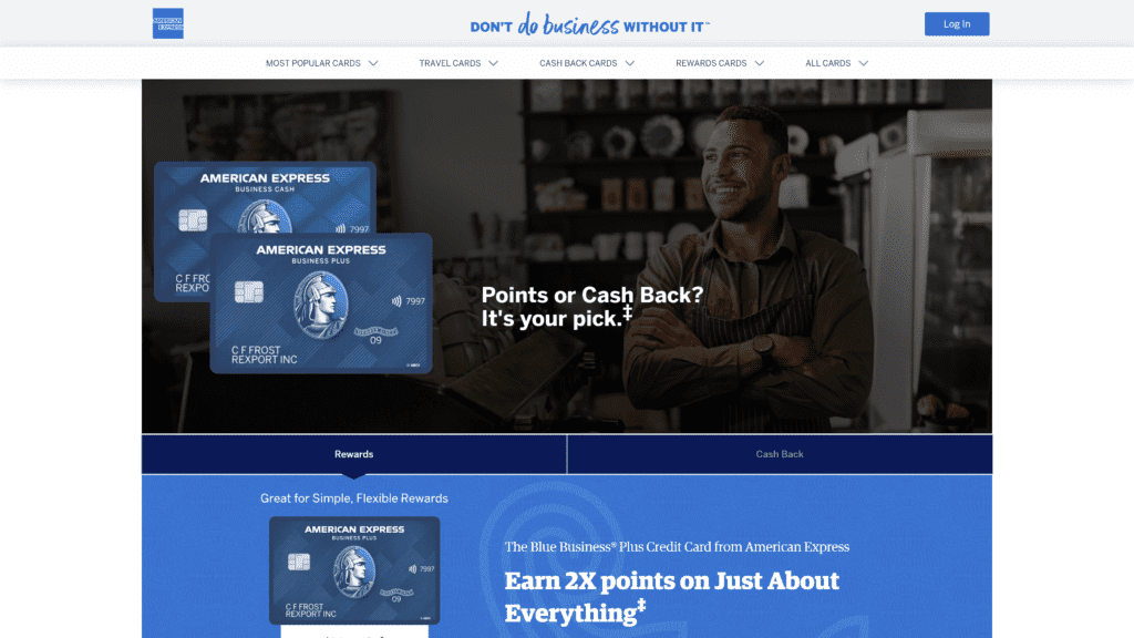 americanexpressbluebusiness homepage screenshot 1