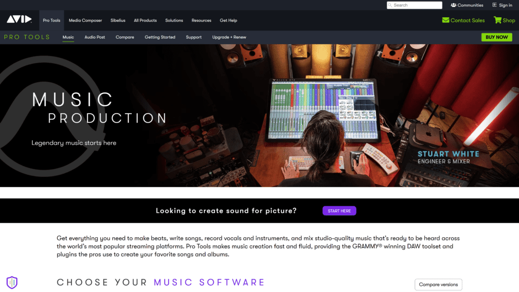 screenshot of the avid_pro-tools homepage