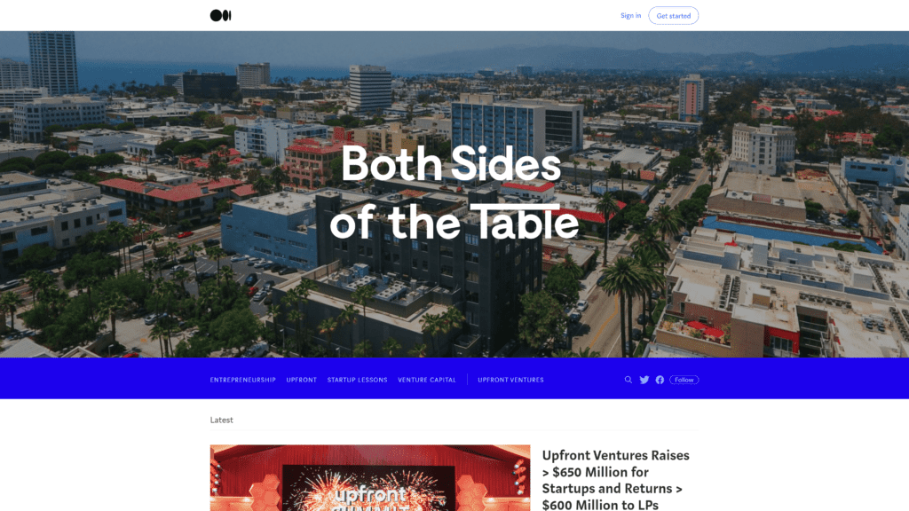 screenshot of the both sides of the table homepage