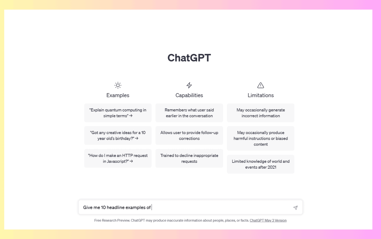 chatgpt interface