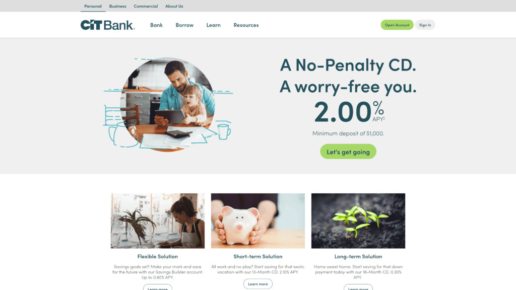 cit bank homepage screenshot 1