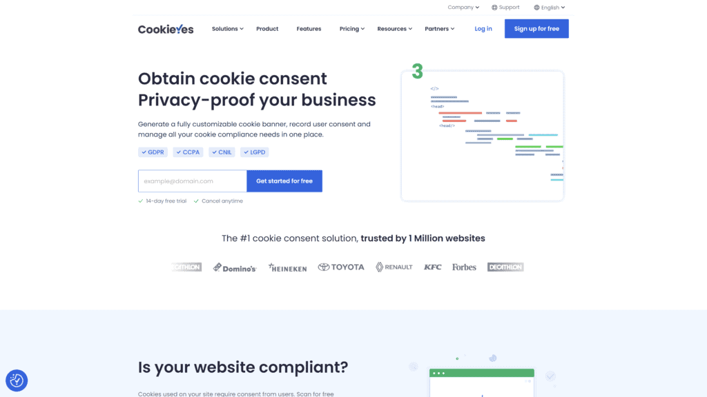 cookieyes homepage screenshot 1