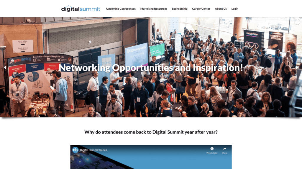 A screenshot of the digitalsummit homepage