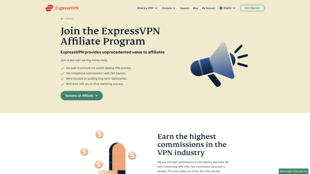 expressvpn affiliates homepage screenshot 1
