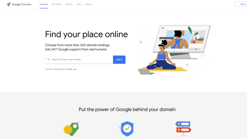 Google domains homepage screenshot 1