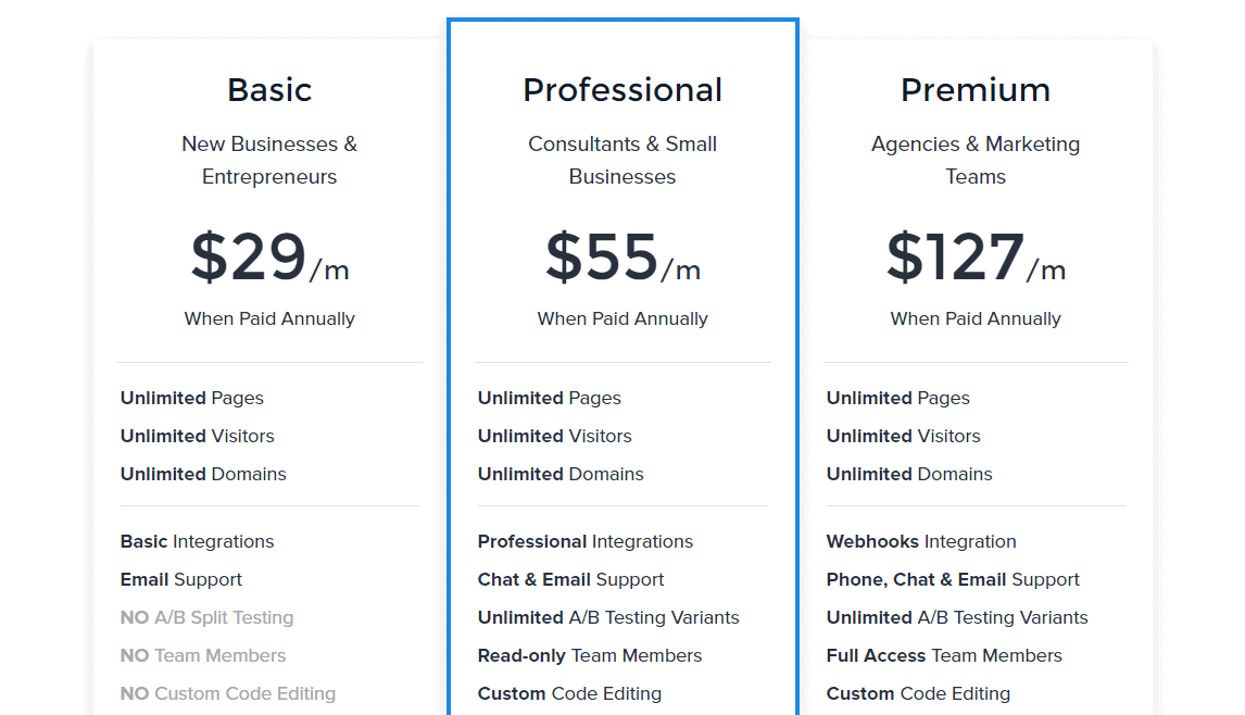 Instapage Pricing