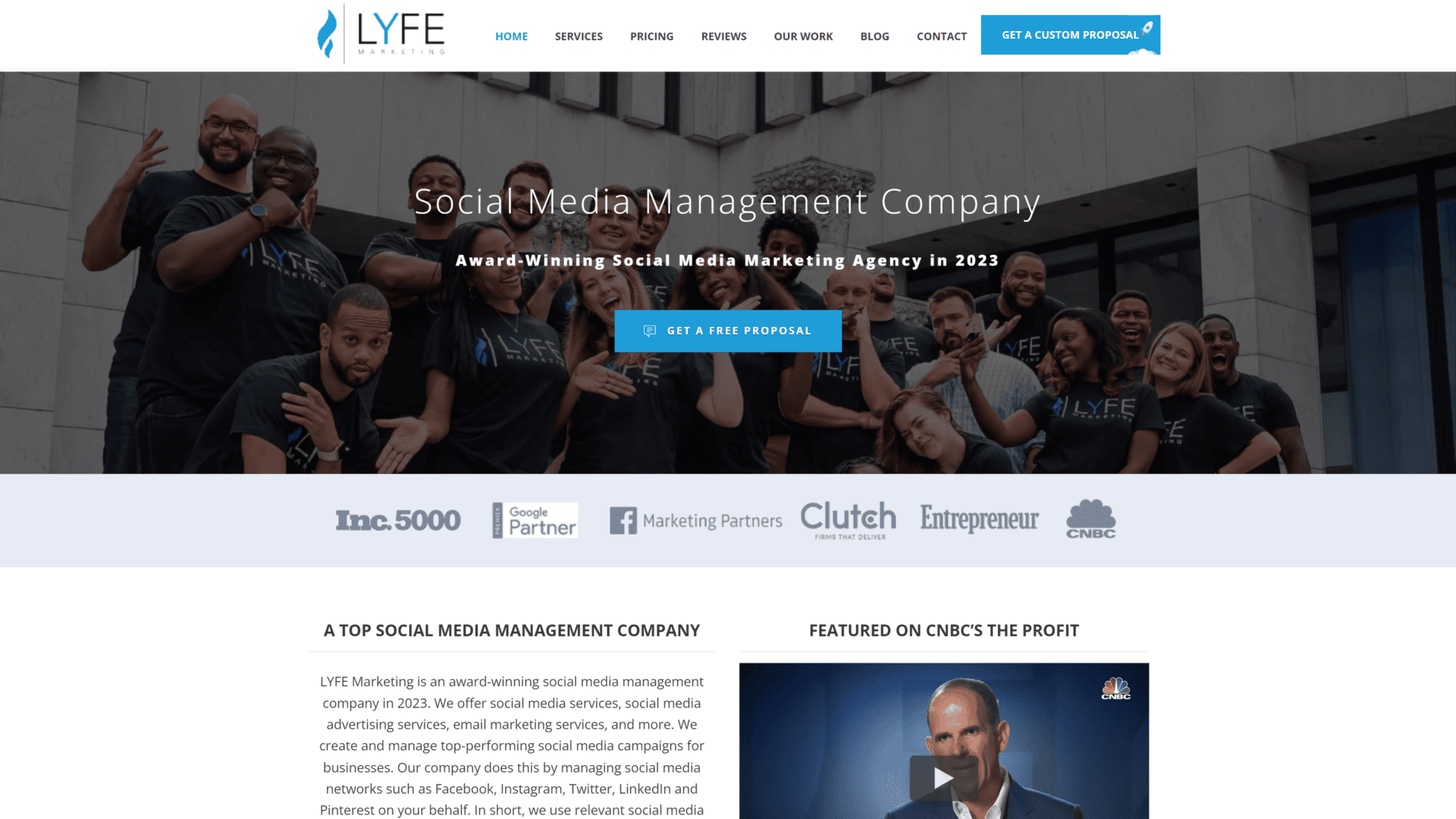 A screenshot of the lyfe marketing homepage