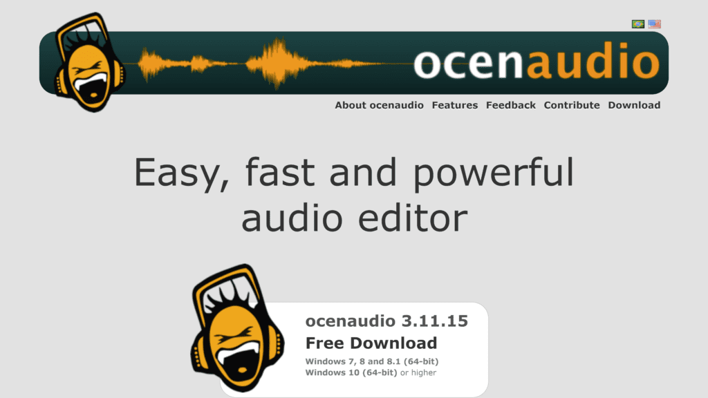 ocenaudio homepage screenshot 1