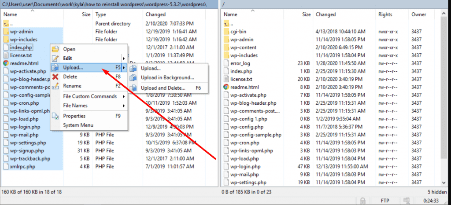 upload the WordPress folder 