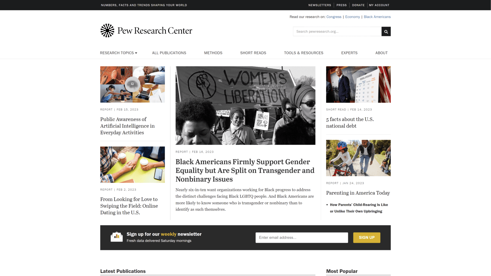 pewresearch homepage screenshot 1