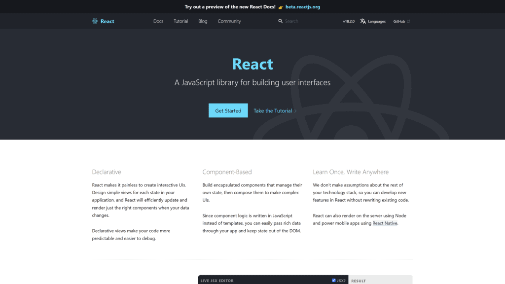 React