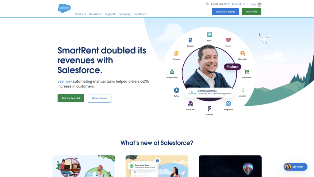 A screenshot of the salesforce homepage