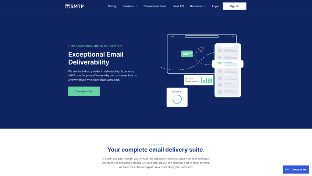 smtp homepage screenshot 1