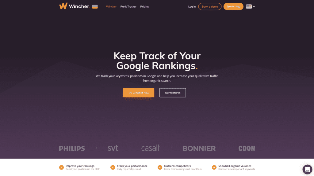 wincher homepage screenshot 1