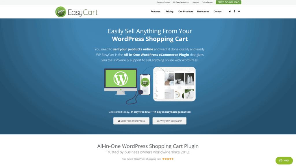 wpeasycart homepage screenshot 1