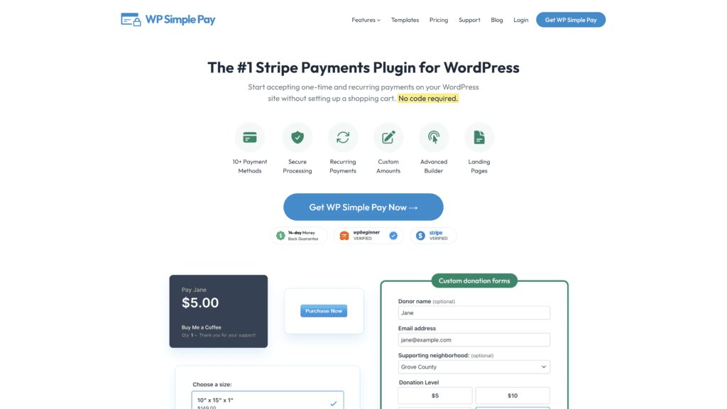 wpsimplepay homepage screenshot 1