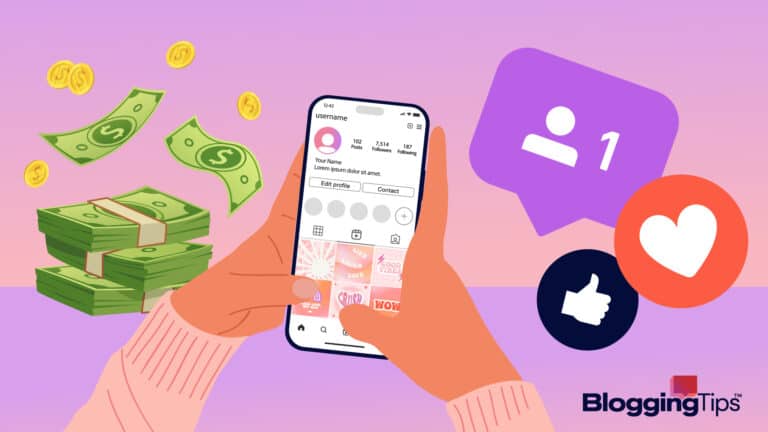 vector graphic showing an illustration of how to make money on Instagram