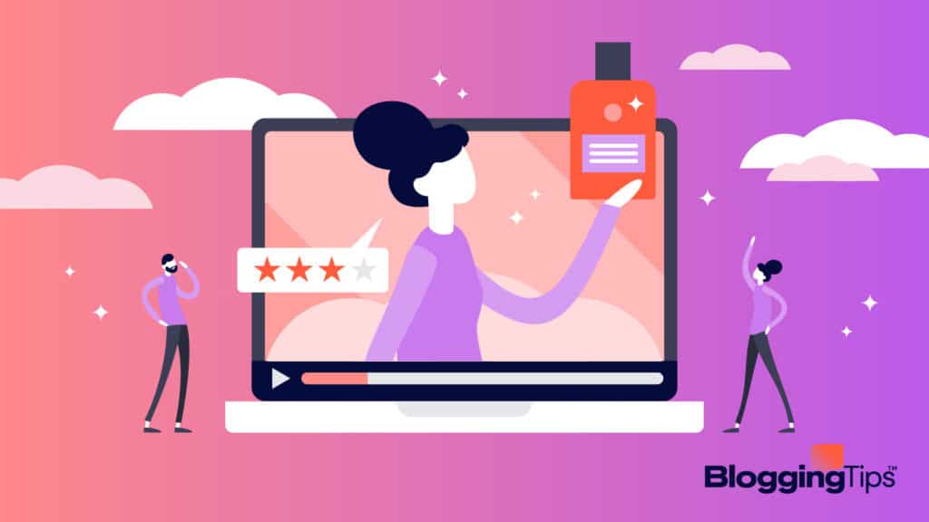 vector graphic showing elements of being a product review blogger