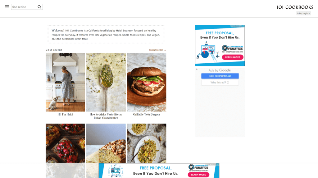 101 Cookbooks homepage screenshot 1
