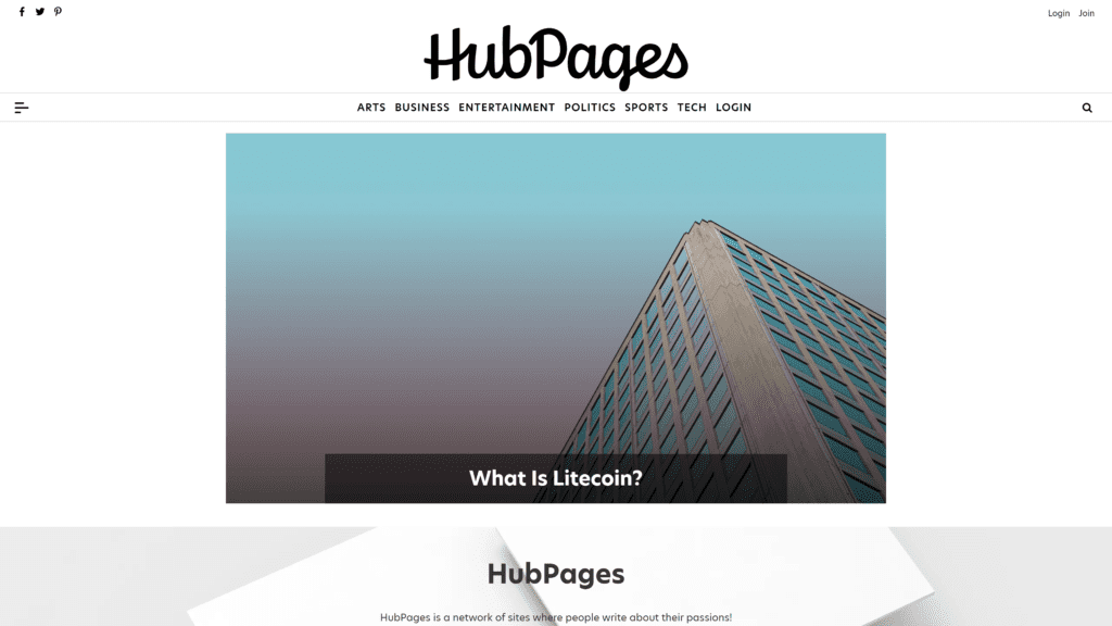 hubpages homepage screenshot 1